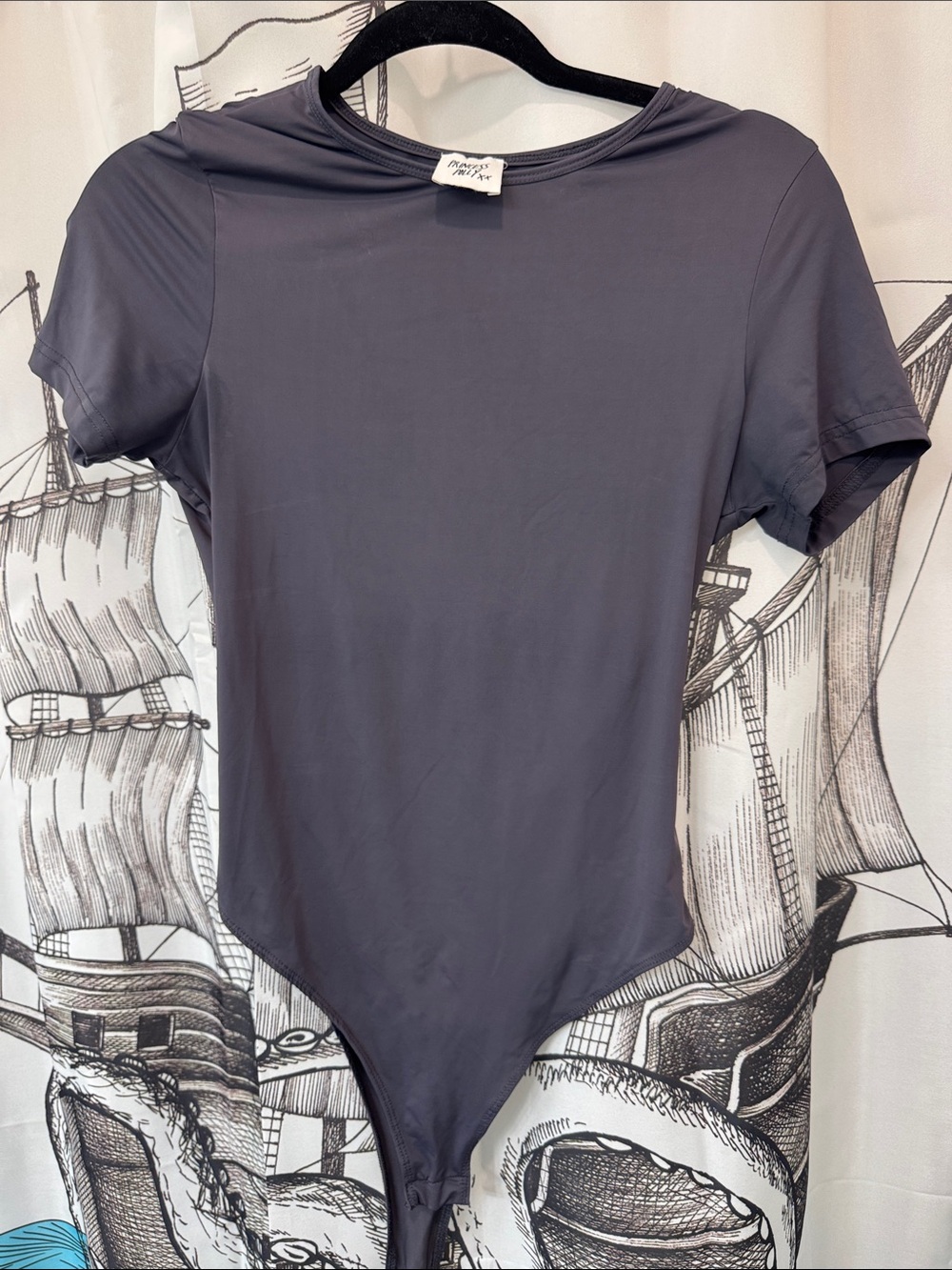 Princess Polly Charcoal Short-Sleeve Bodysuit